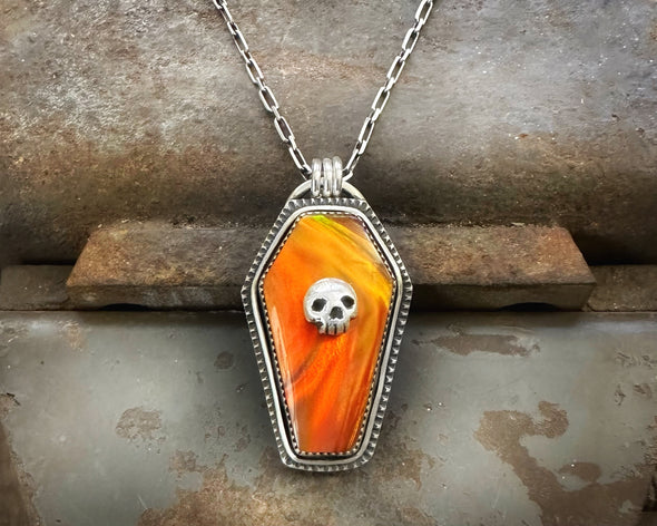 Aurora Opal Coffin Necklace