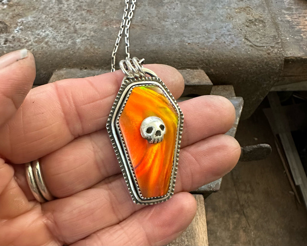 Aurora Opal Coffin Necklace