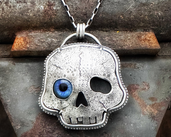 Wonky Eye Skull Necklace #4