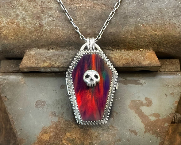 Aurora Opal Coffin Locket