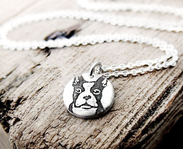 Tiny Boston Terrier Necklace