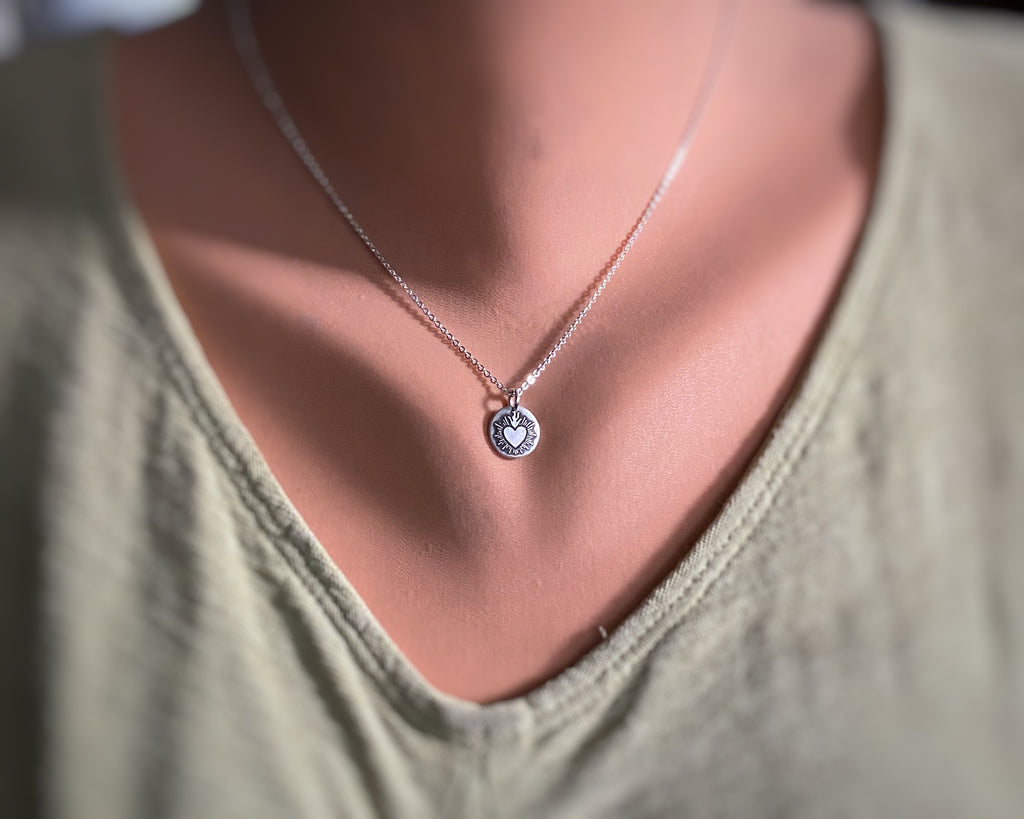 Tiny Sacred Heart Necklace