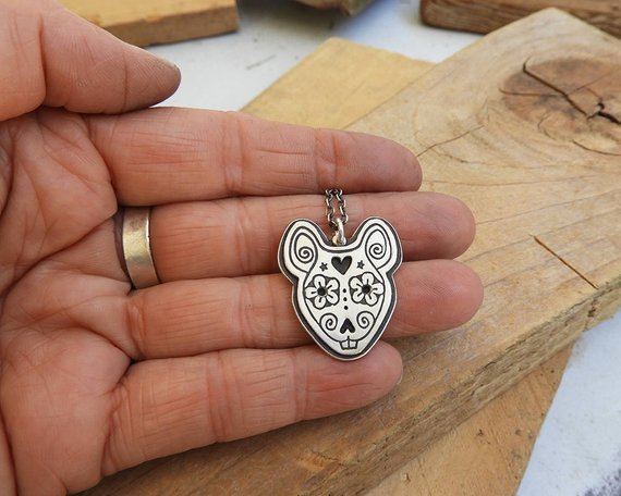 Rat Sugar Skull Necklace