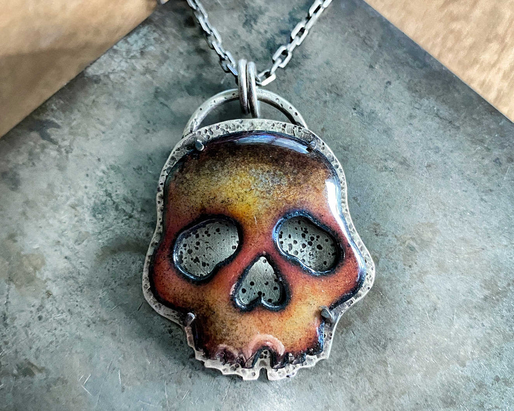 Enameled Skully Necklace