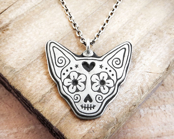 Chihuahua Sugar Skull Necklace