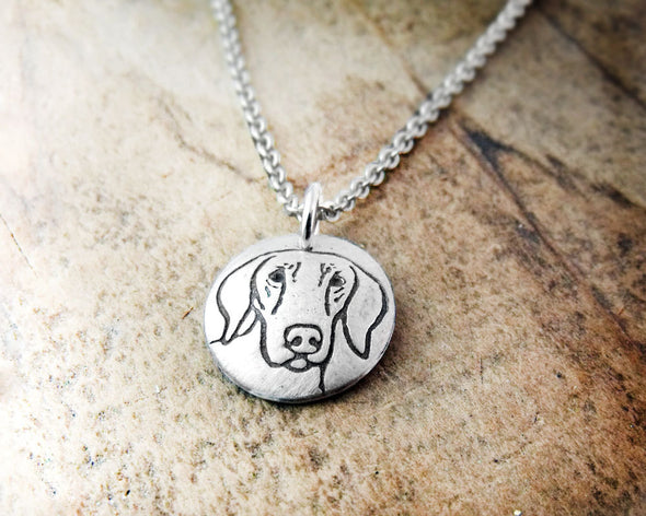 Tiny Weimaraner Necklace