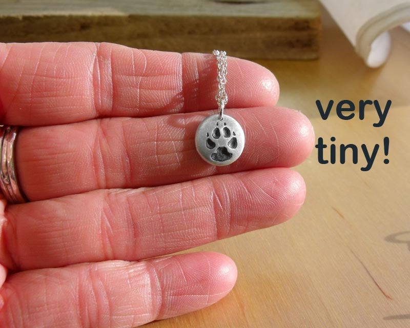 Tiny Dog Paw Print Necklace