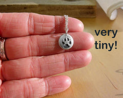 Tiny Dog Paw Print Necklace