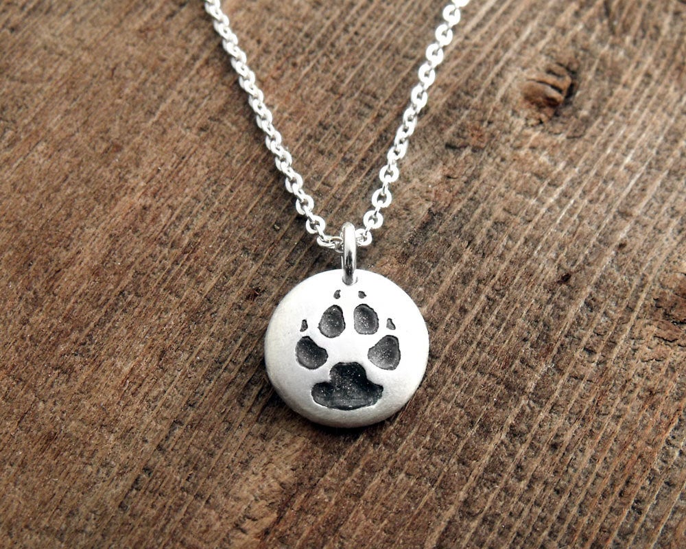 Tiny Dog Paw Print Necklace