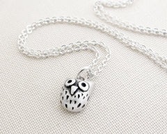 Very tiny owl necklace in sterling silver