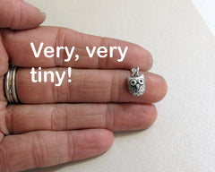 Very tiny owl necklace in sterling silver