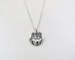 Tiny Husky Necklace in Silver