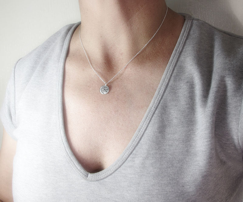 Tiny Husky Necklace in Silver
