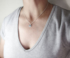 Tiny Husky Necklace in Silver