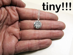 Tiny Husky Necklace in Silver