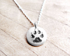 Tiny Dog Paw Print Necklace