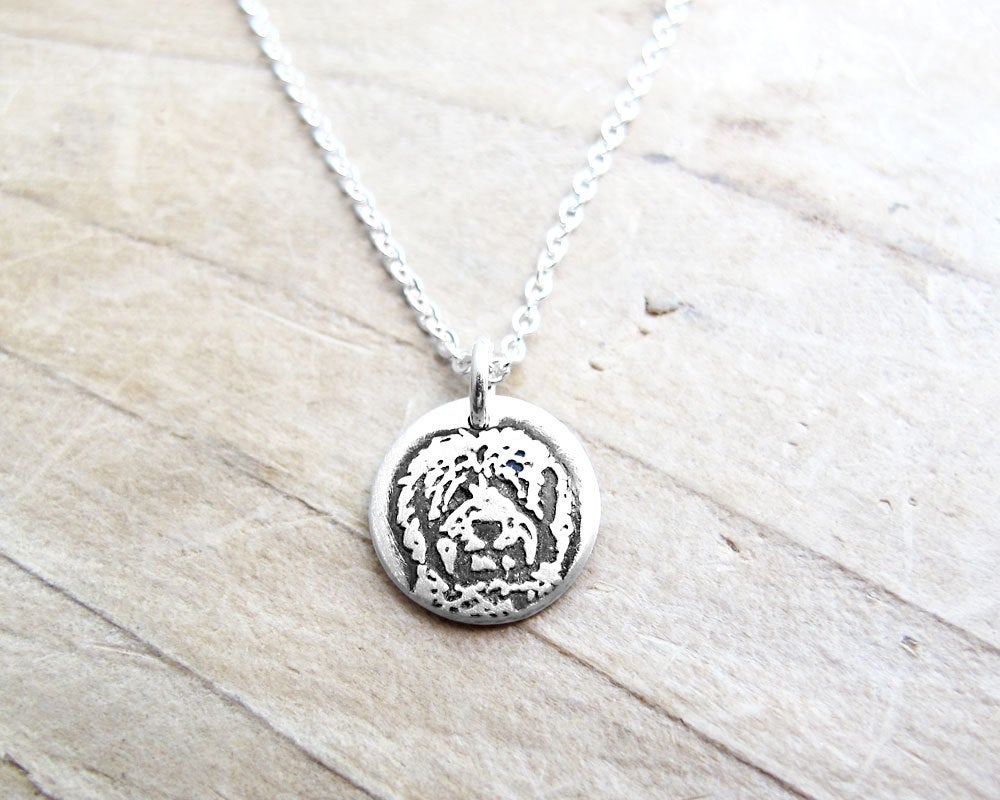 Tiny Goldendoodle or Labradoodle Necklace