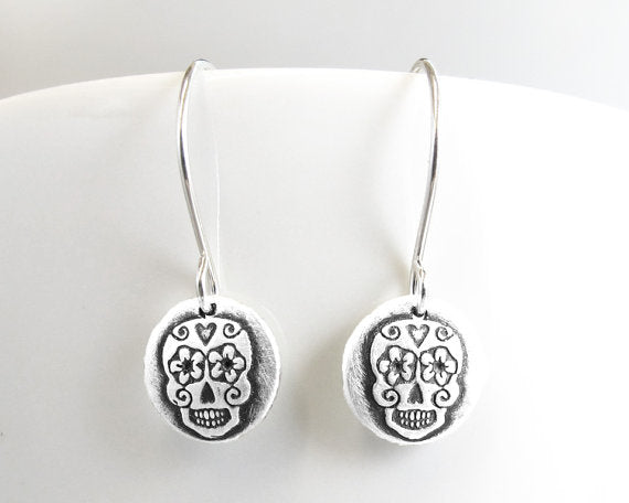 Tiny Sugar Skull Earrings