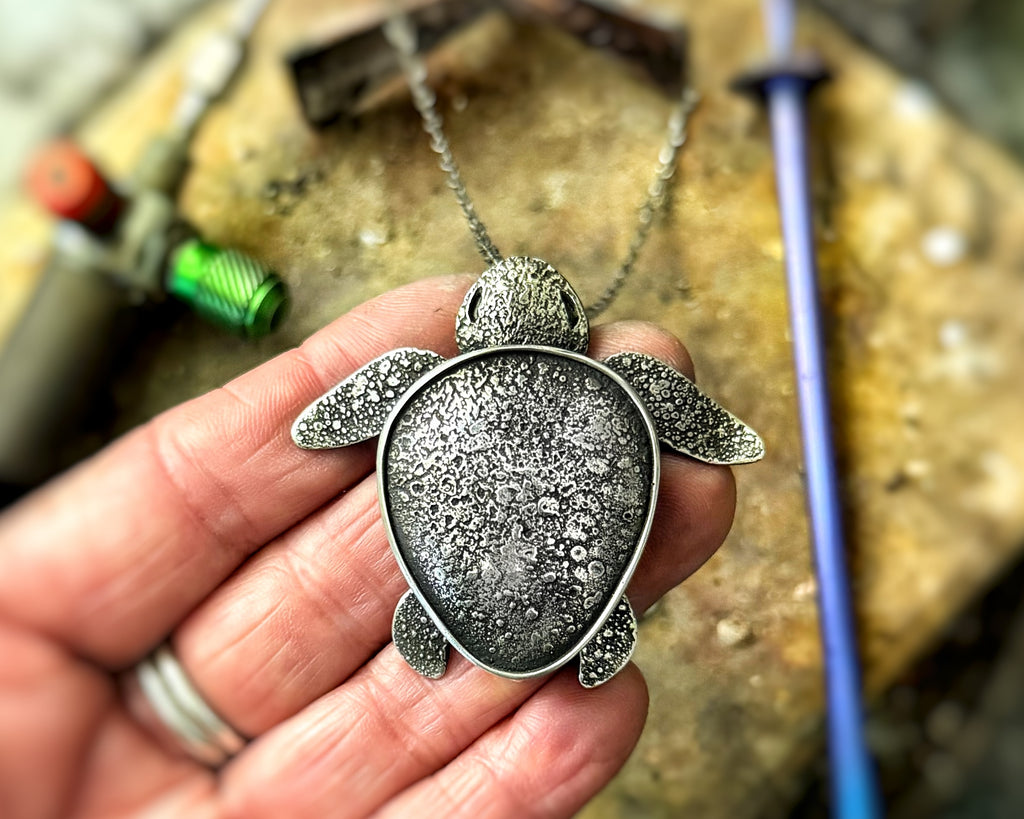 Sterling Silver Sea Turtle Locket