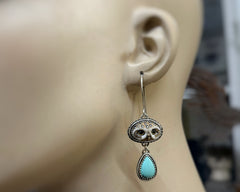 Burrowing Owl Earrings With Turquoise