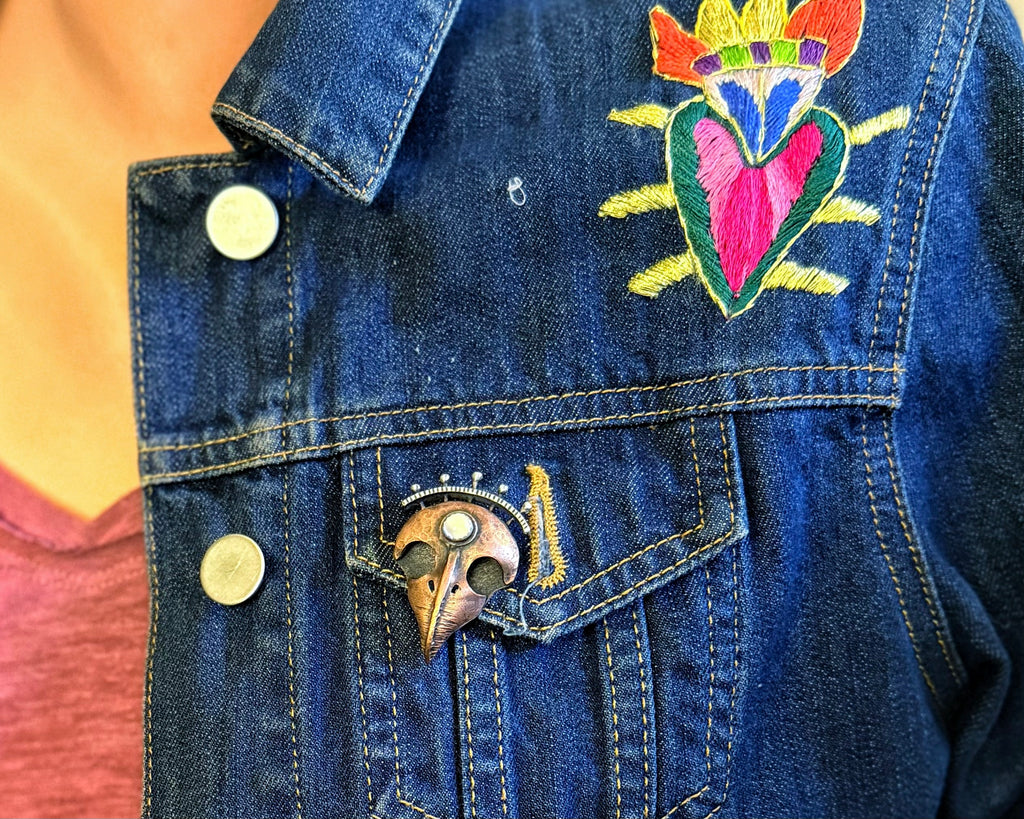 Owl Skull Brooch