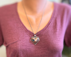 Mixed Metal Heart with Glass Eye #2