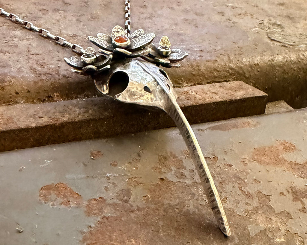 Hummingbird Skull Necklace