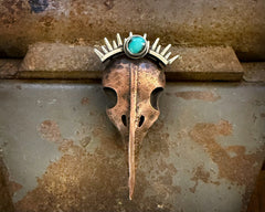 Raven Skull Brooch