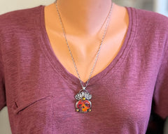 Fiery Orange Aurora Opal Skull