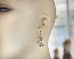 Bee Earrings with Madeira Citrine