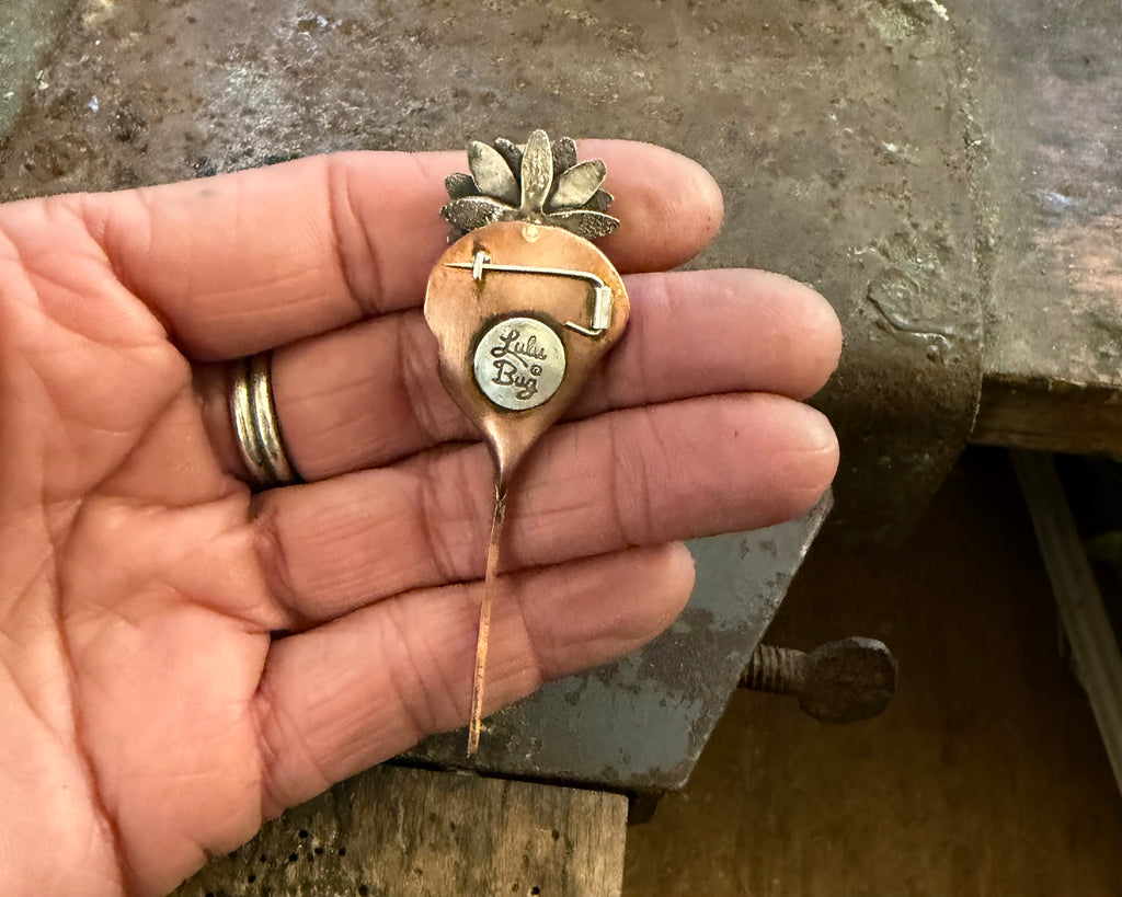 Hummingbird Skull Brooch