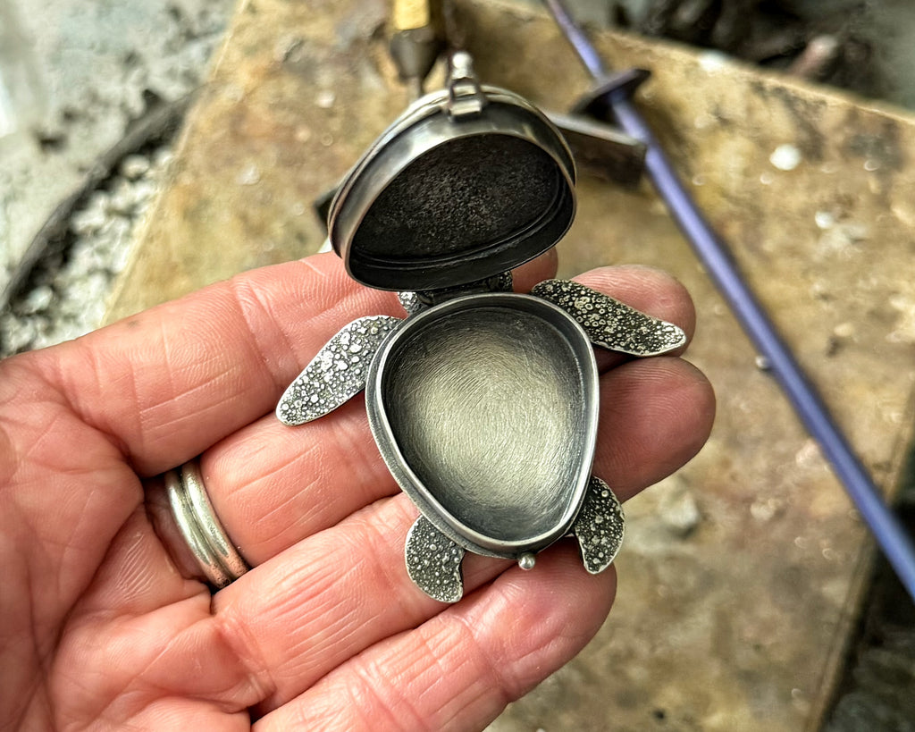 Sterling Silver Sea Turtle Locket