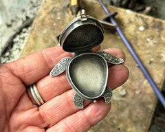 Sterling Silver Sea Turtle Locket