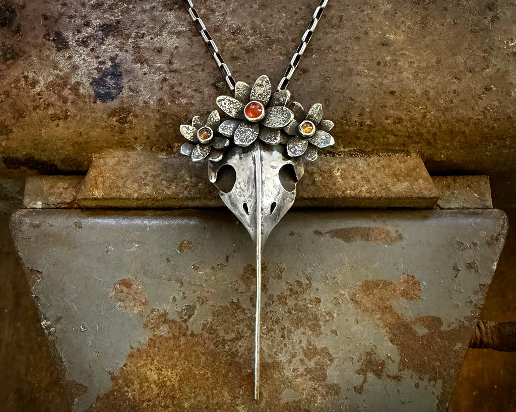 Hummingbird Skull Necklace
