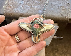 Porcelain Hummingbird Necklace