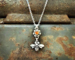 Bee with Madeira Citrine Necklace
