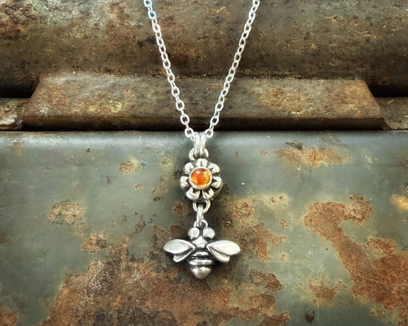 Bee with Madeira Citrine Necklace