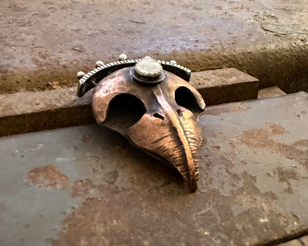 Owl Skull Brooch