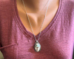 Porcelain Mushroom Necklace with Chrysoprase