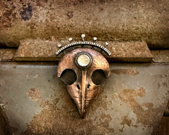 Owl Skull Brooch