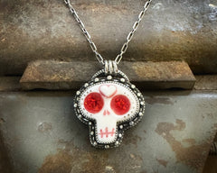 Porcelain Skull Necklace #4