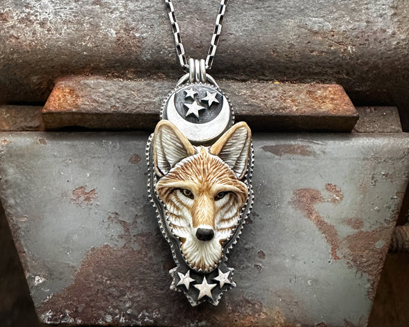 Porcelain Coyote Necklace