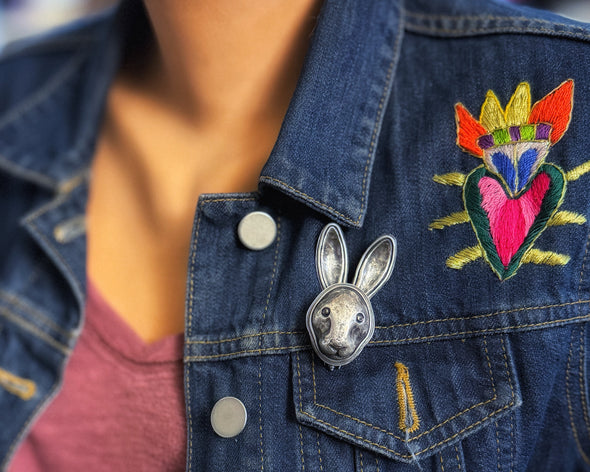 Sterling Silver Rabbit Brooch