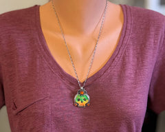 Green Aurora Opal Skull