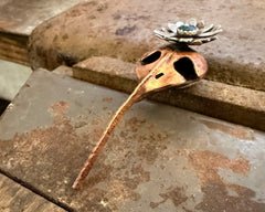 Hummingbird Skull Brooch