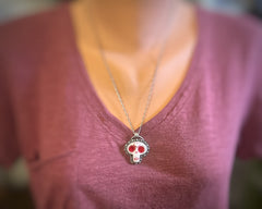 Porcelain Skull Necklace #4