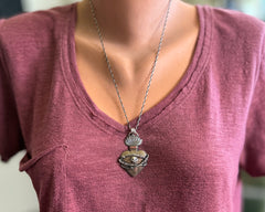 Mixed Metal Sacred Heart with Barbed Wire