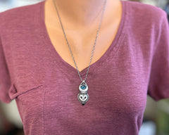 Barn Owl with Kyanite Necklace