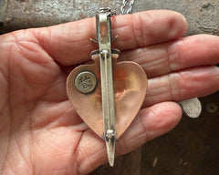 Mixed Metal Sacred Heart Necklace/Brooch
