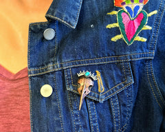 Raven Skull Brooch